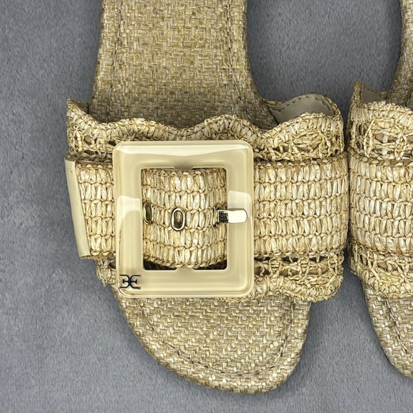 🔥🔥🔥Sam Edelman Cream Raffia Slide Sandals Size: 8.5🔥🔥🔥 - Picture 2 of 11